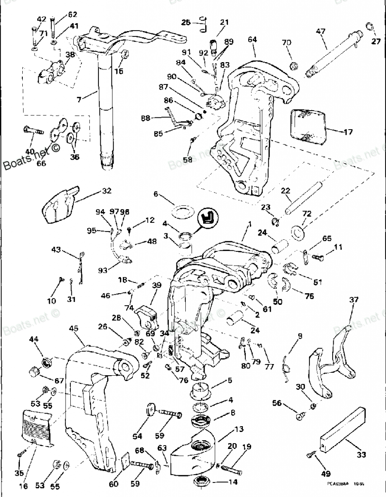 Vue éclatée Moteur Hors Bord Honda 50cv