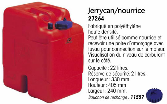 Nourrice de Carburant 25 Litres avec Connection SUZUKI bateau